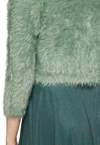 Strickbolero XL Figurnah - Foggy Green