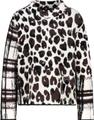 Flauschiger Pullover mit Mustermix 46 - Schwarz Gemustert