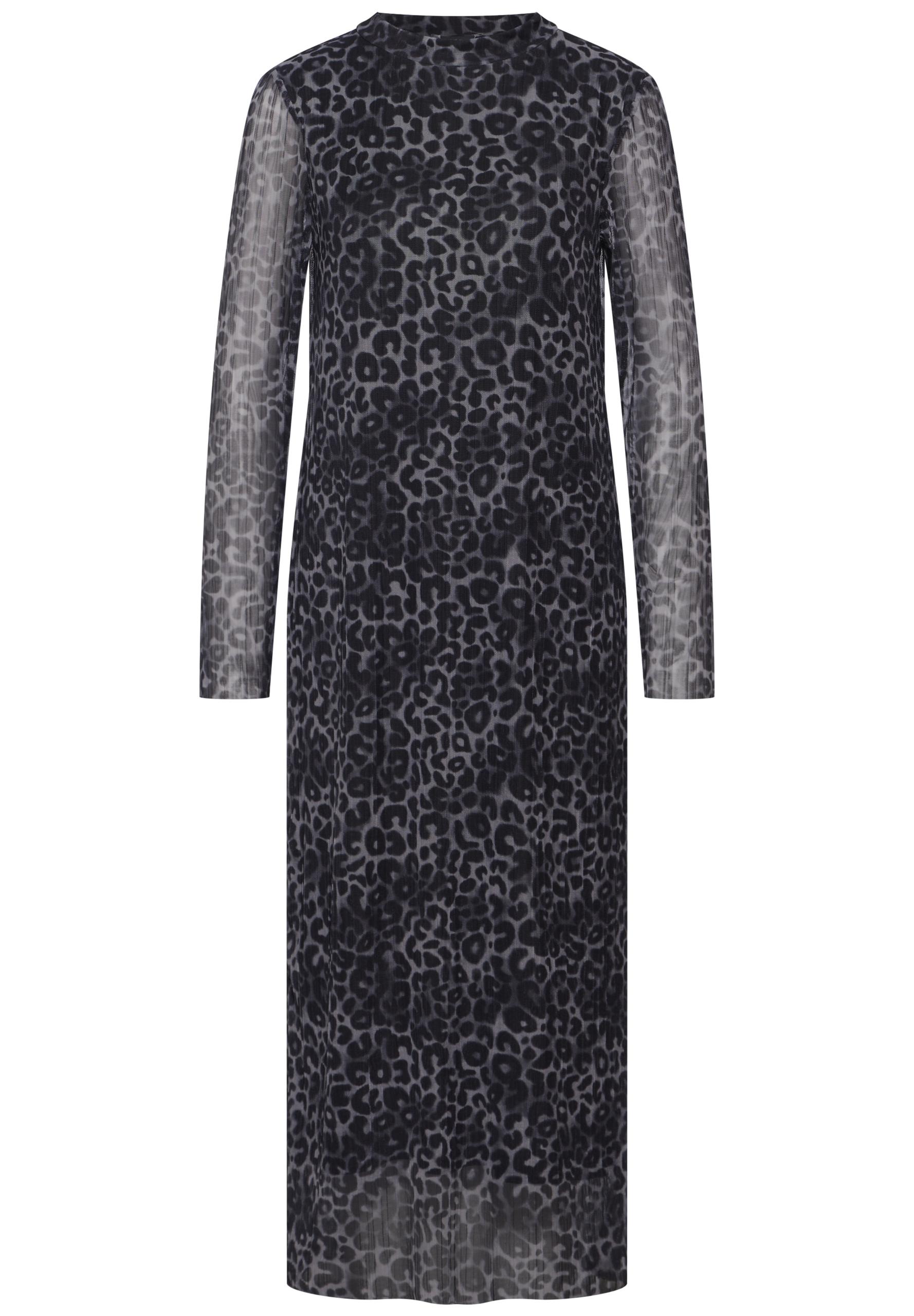 Midi-Kleid mit Leo-Muster 38 - Whale Tail Grey