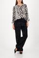 Bluse mit Schmuckdetail 36 - Schwarz Gemustert