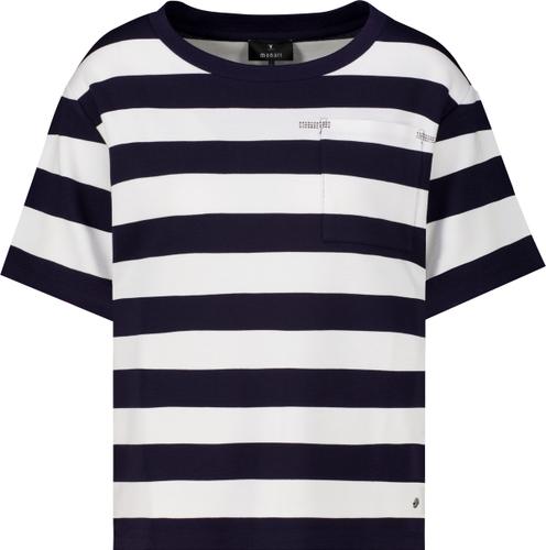 Sweatshirt mit Brusttasche 38 - Marine Ringel