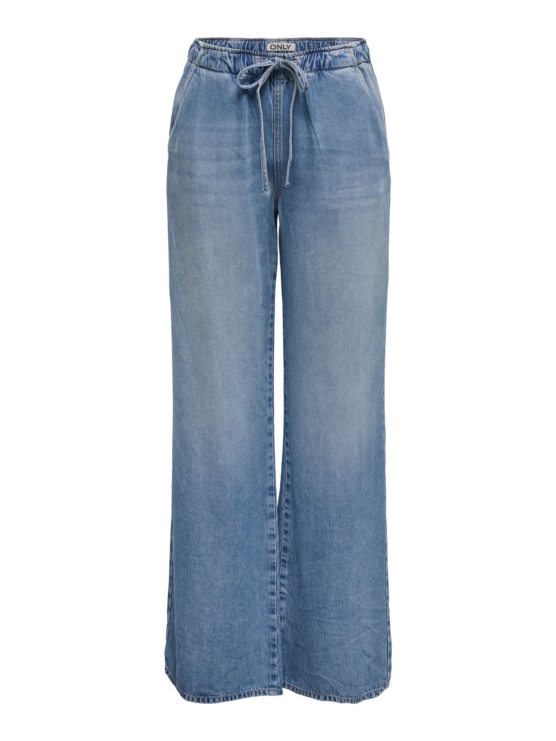ONLGRETA HW PULL UP WIDE DNM GUA XS/32 Weiter Beinschnitt - Light Blue Denim