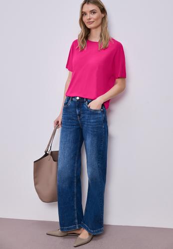 Basic T-Shirt mit Dropped Shoulders 40 - Magenta Dream