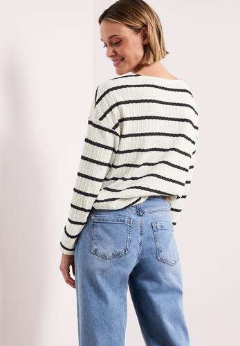 Langarm Shirt im Strick-Look 36 - Shadowed Navy