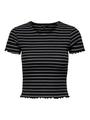 ONLEMMA STRIPE S/S TOP JRS XL Normal geschnitten - Black