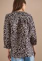 Bluse mit Leo-Muster aus Leinenmix M - Rich Burgundy