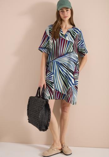 Knielanges Kleid mit grafischem Muster L - Palm Breeze Green