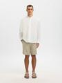 SLMREGCLAY LINENBLEND LS SHIRT BAND NOOS