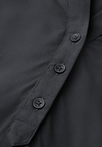 Kurzarmbluse in Unifarbe S - Volcanic Grey