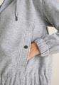 Hoodie Blouson in Wolloptik L - Luna Grey Melange