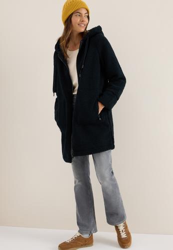 Teddy Mantel mit Kapuze M - Dark Navy Blue