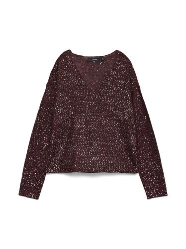 VMLEILANI NEW LS V-NECK PULLOVER REP L Locker geschnitten - Winetasting
