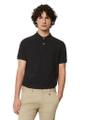 Polo, short sleeve, button placket, ribbed collar and cuffs, slits at hem
