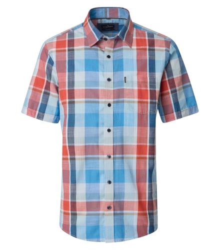 Freizeithemd Kurzarm L Casual Fit - Türkis