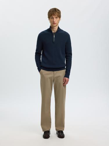 SLHDANE LS KNIT STRUCTURE HALF ZIP NOOS