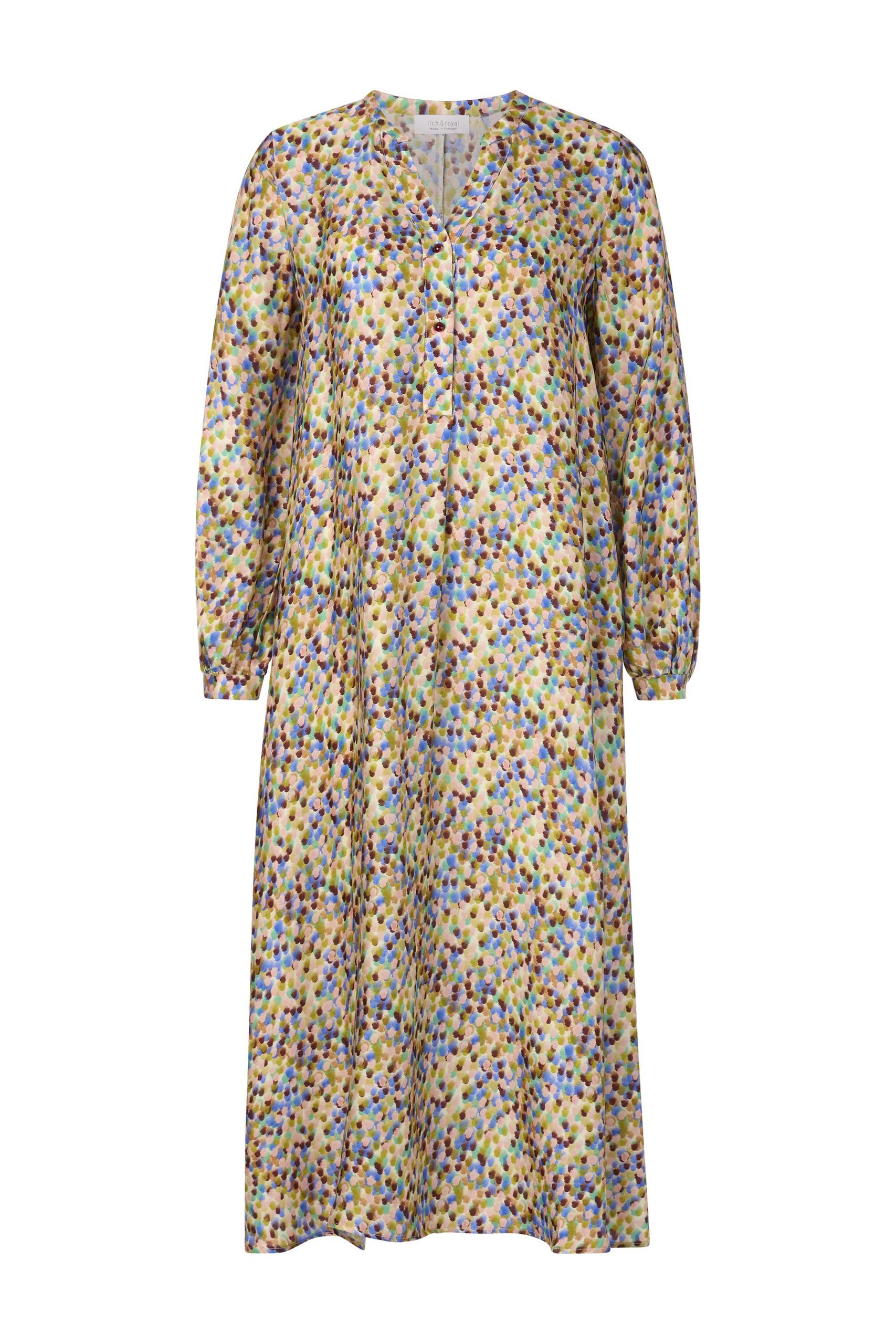 Kleid mit V-Ausschnitt - Bunt / 38