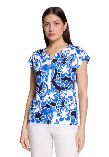Blusenshirt S Lässig - Weiß/dunkelblau