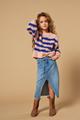 KOGCADY DNM MIDI SKIRT GUA 152 - Medium Blue Denim