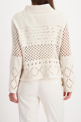 Strickpullover mit Ajourmuster 38 - Almond