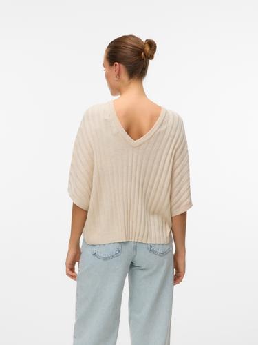 VMBARBADOS SS V-BACK PULLOVER GA SE M Normal geschnitten - Oatmeal