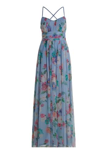 Abendkleid 34 Ausgestellt - Blue/Rosé