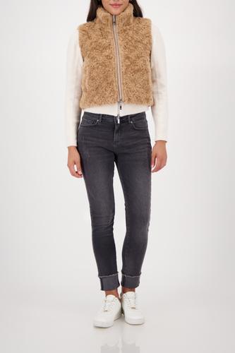 Cropped-Weste mit Taschen 36 - Cognac