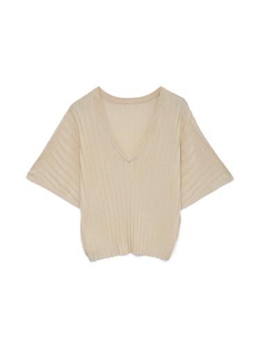 VMBARBADOS SS V-BACK PULLOVER GA SE M Normal geschnitten - Oatmeal