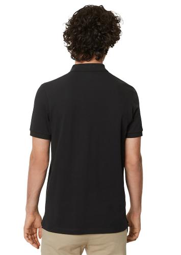Polo, short sleeve, button placket, ribbed collar and cuffs, slits at hem
