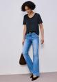 Basic T-Shirt mit gerundetem V-Neck