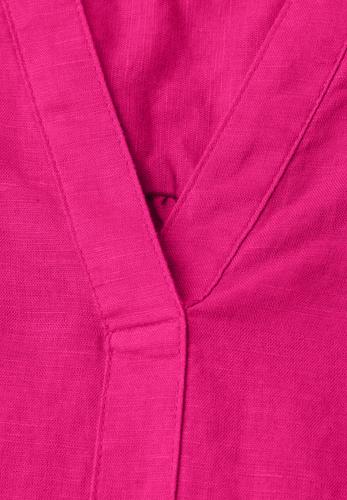 Bluse mit Split Neck aus Leinenmix