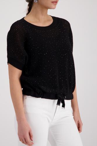Ajour-Strickpullover mit Strasssteinen