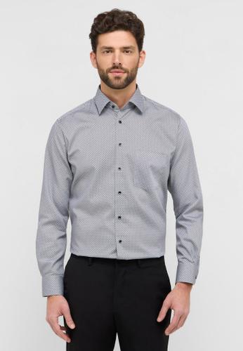 Hemd Twill Langarm Grau 44/Langarm - 65cm