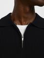 SLHCRAN LS KNIT STRUCTURE HALF ZIP POLO