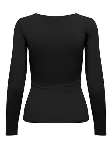 ONLEA L/S DEEP NECK TOP JRS NOOS