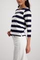 Sweatshirt mit Pailletten-Streifen 42 - Marine Ringel