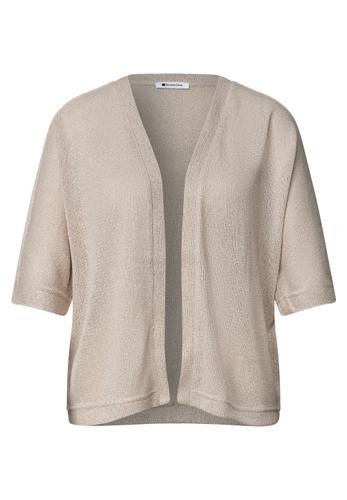Kurzarm Jacke im Strick-Look mit Glitzer
