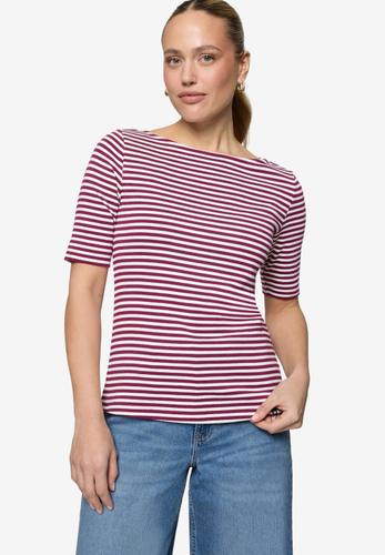 Ringelshirt mit U-Boot Ausschnitt 36 - Pink/cream