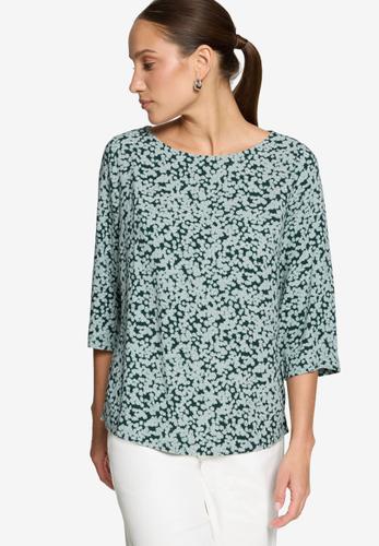 Blusenshirt mit Blumenmuster 36 - Dark Green/blue