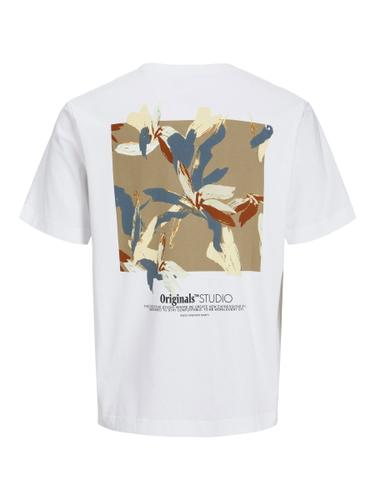 JORVARENNA PAINTED BACK TEE SS CREW NECK XXL Locker geschnitten - Bright White