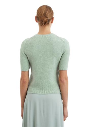 Bouclé-Pullover slim Grün M