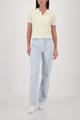 Polo-Pullover mit Streifen 42 - Pastel Yellow Ringel