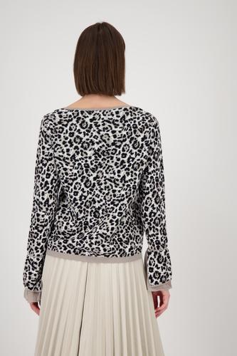 Pullover mit Leopardenmuster 44 - Greige Gemustert