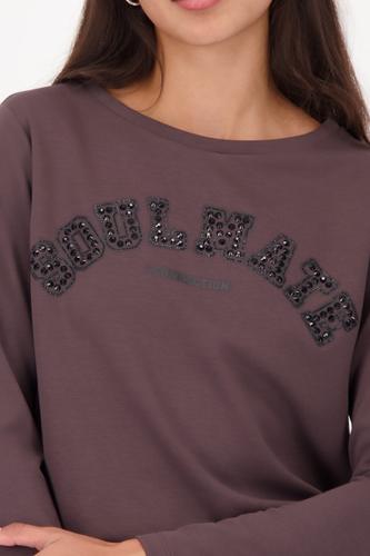Langarmshirt mit Strassakzenten 36 - Brownie