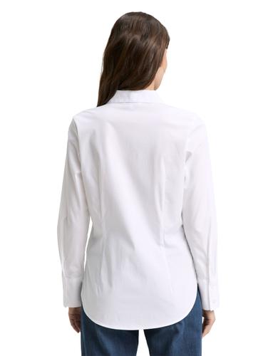 Fitted Popeline Hemdbluse 40 Slim Fit - White