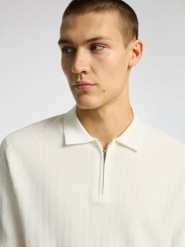 SLHCRAN SS KNIT STRUCTURE HALF ZIP POLO