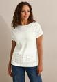 T-Shirt mit Lochmuster M - Vanilla White