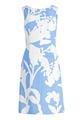 Cocktailkleid 46 Figurumspielend - Blau/Weiß