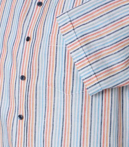 Leinenhemd Kurzarm L Casual Fit - Türkis