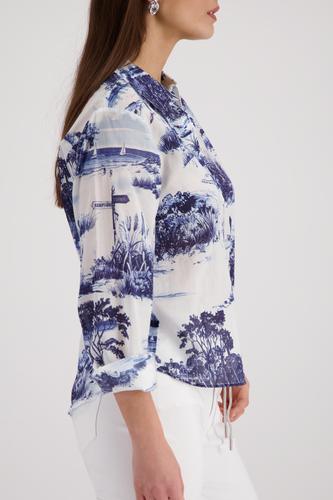 Bluse mit Landschaftsdruck