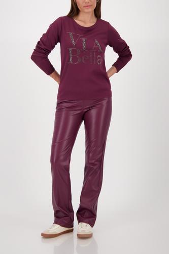 Sweatshirt mit Schmuckschrift 36 - Bordeaux
